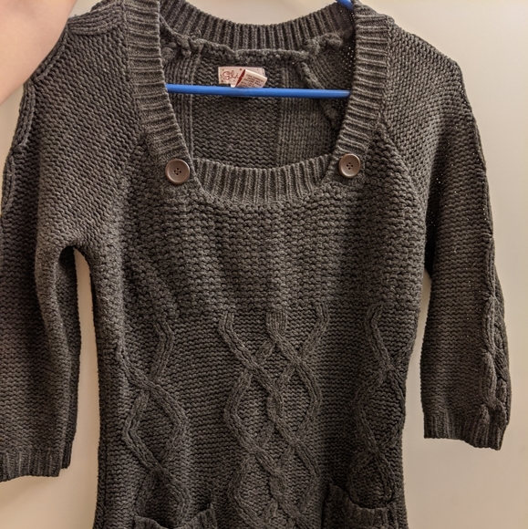 Grey Cable-Knit Sweater Dress - Picture 6 of 7
